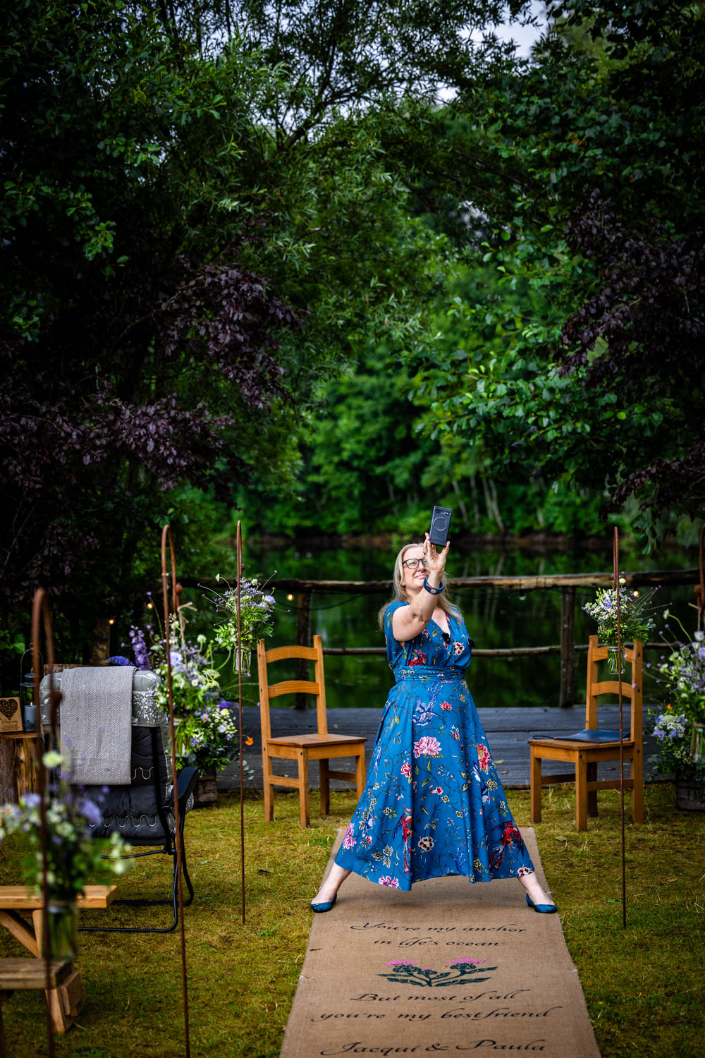 Deb Reed Celebrant Colchester Essex, performing the ceremony at Jacqui and Paulas wedding.